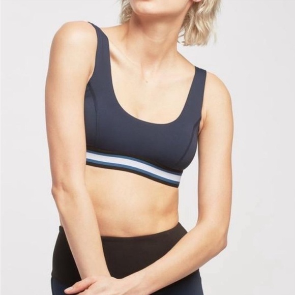 NEW! MICHI Principal Bra Deep Sea Navy Stripe Sports Bra SMALL - Picture 1 of 5